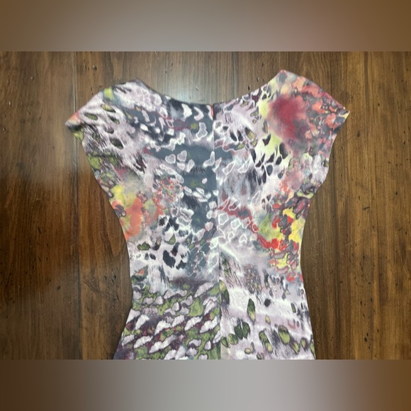 Escada Watercolor Dress Size 36 US 6 Colorful Designer Business Knit Summer EUC - Picture 8 of 16